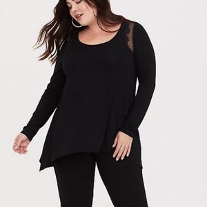 TORRID SUPER SOFT BLACK SHARKBITE LONG SLEEVE TEE